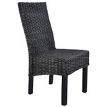 vidaXL Chaises à manger lot de 2 noir rotin kubu et bois de manguier