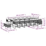 vidaXL Ensemble à manger de jardin et coussins 17 Pièces mélange beige