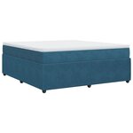 vidaXL Sommier à lattes de lit et matelas Bleu foncé 180x200cm Velours