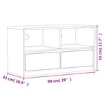 vidaXL Meuble TV SAUDA chêne 99x43x55 cm bois de pin massif