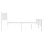 vidaXL Cadre de lit métal sans matelas et pied de lit blanc 180x200 cm