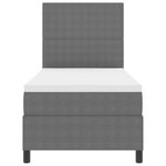 vidaXL Lit à Ressorts avec Matelas & Lumière LED Gris 100x200 cm Tissu en Velours Côtelé