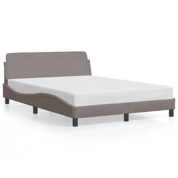 vidaXL Cadre de lit sans matelas taupe 140x200 cm tissu