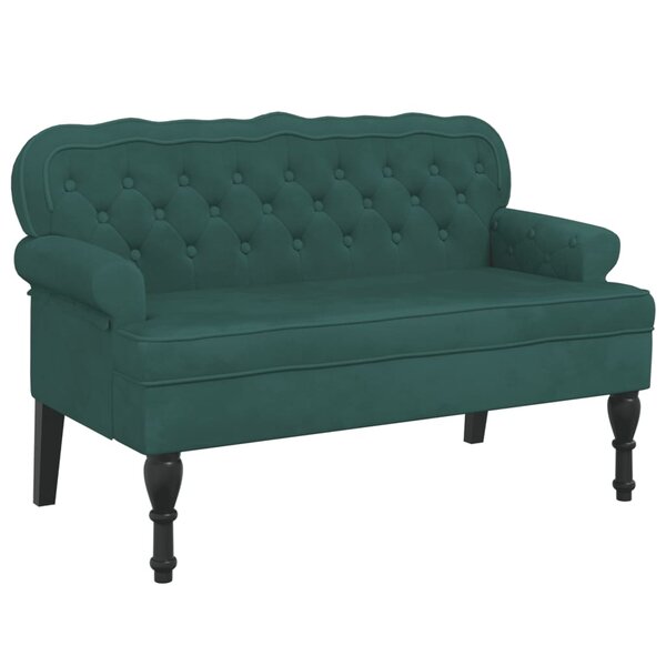 vidaXL Banc avec dossier vert foncé 119 5x64 5x75 cm velours
