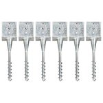 vidaXL Piquets au sol 6 Pièces Argenté 14x14x58 cm Acier galvanisé