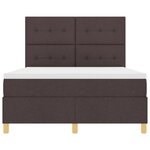 vidaXL Lit à ressorts avec matelas marron foncé 140x190 cm tissu