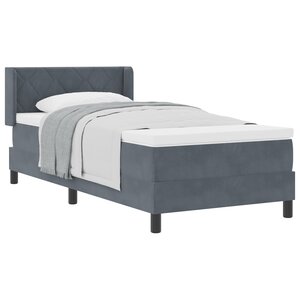 lit box spring vidaXL avec matelas gris foncé 90x200 cm en velours