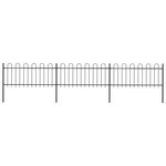 vidaXL Clôture de jardin avec dessus en cerceau Acier 5 1 x 0 8 m Noir