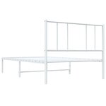 vidaXL Cadre de lit métal sans matelas avec tête de lit blanc 75x190cm