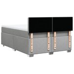 vidaXL Sommier à lattes de lit avec matelas Gris clair 160x200cm Tissu