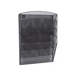 Corbeille murale q-connect 5 cases a4 vertical présentoir métallique 315x93x440mm coloris noir