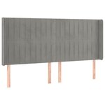 vidaXL Tête de lit avec oreilles Gris clair 163x16x118/128 cm Velours