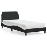vidaXL Lit avec matelas noir et blanc 80x200 cm similicuir