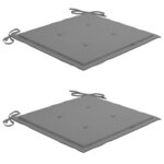 vidaXL Chaises de jardin et coussins gris lot de 2 Bois de teck massif