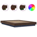 vidaXL Cadre de lit avec lumières LED chêne marron 120x190 cm