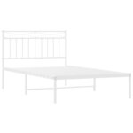 vidaXL Cadre de lit métal avec tête de lit blanc 107x203 cm