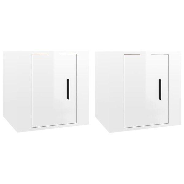 vidaXL Meubles TV muraux 2 Pièces Blanc brillant 40x34 5x40 cm