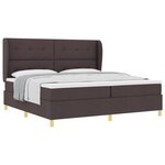Lit Box Spring vidaXL avec Matelas - Marron Foncé  200x200 cm  Tissu