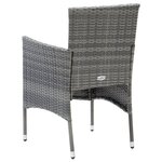 vidaXL Chaises à manger de jardin lot de 4 Résine tressée Gris