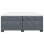 vidaXL Sommier à lattes de lit et matelas Gris foncé 200x200cm Velours