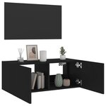 vidaXL Meuble TV mural avec lumières LED noir 80x35x31 cm