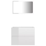 vidaXL Ensemble de meubles de bain 2 Pièces Blanc brillant Aggloméré