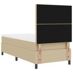 vidaXL Lit avec Sommier avec Matelas Beige Clair 100x200 cm Tissu en Velours Côtelé