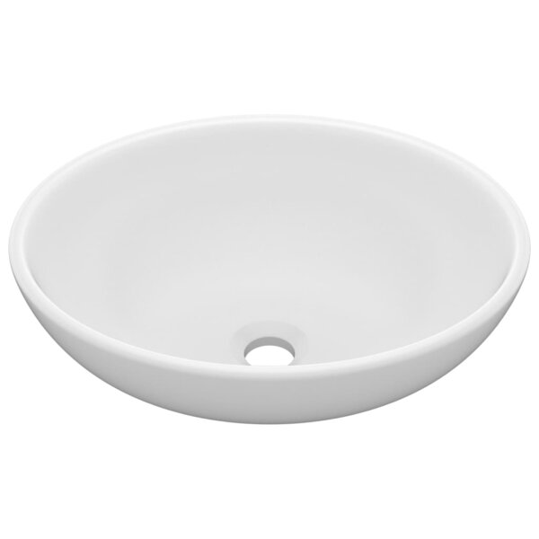 vidaXL Lavabo ovale de luxe Blanc mat 40x33 cm Céramique