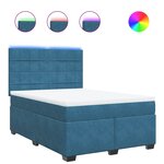 vidaXL Sommier à lattes de lit et matelas bleu 140x200 cm velours