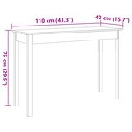 vidaXL Table console marron miel 110x40x75 cm bois massif de pin