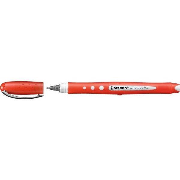 Roller WORKER Colorful Encre Liquide 100  Grip Tracé 0 5 mm rouge x 10 STABILO