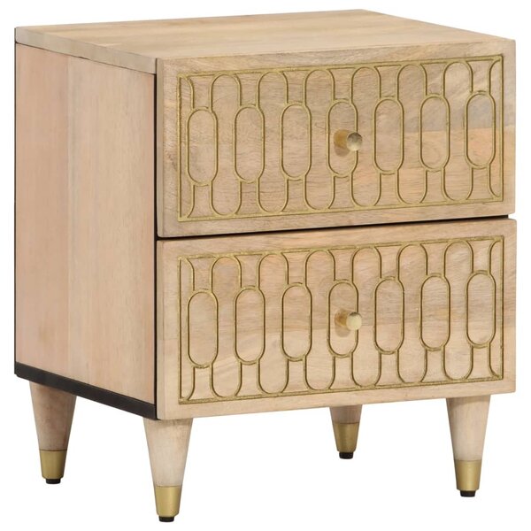 vidaXL Tables de chevet 2 Pièces 40x33x46 cm Bois de manguier solide