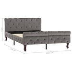 vidaXL Cadre de lit sans matelas gris velours 120x200 cm