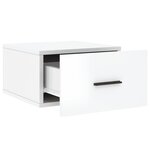 vidaXL Tables de chevet murales 2 Pièces blanc brillant 35x35x20 cm