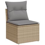vidaXL Salon de jardin avec coussins 13 Pièces beige résine tressée