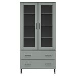 vidaXL Bibliothèque avec pieds en métal Gris 85x35x172 5 cm Bois OSLO
