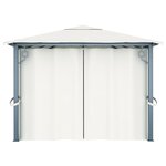vidaXL Tonnelle avec rideau et lumières LED 4x3 m Crème Aluminium