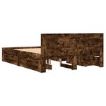 vidaXL Cadre de lit et tête de lit sans matelas chêne fumé 140x200 cm
