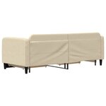 vidaXL Lit de jour avec gigogne et tiroirs crème 80x200 cm tissu