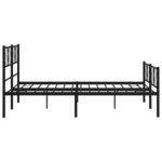 vidaXL Cadre de lit métal sans matelas avec pied de lit noir 160x200cm