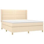 vidaXL Sommier à lattes de lit matelas et LED Crème 180x200 cm Tissu