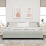 Lit à ressort vidaXL avec matelas gris clair en velours 200x200 cm