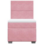 vidaXL Sommier à lattes de lit avec matelas Rose 100x200 cm Velours
