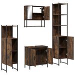 vidaXL Ensemble de meubles de salle de bain 4 Pièces Chêne fumé Bois