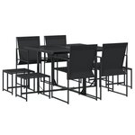 vidaXL Ensemble à manger de jardin 9 Pièces noir textilène