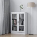 vidaXL Armoire à vitrine Blanc 82 5x30 5x115 cm Bois d'ingénierie