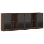 vidaXL Bibliothèque avec portes chêne marron 204x37x75 cm