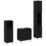 vidaXL Ensemble de meubles de salle de bain 3 pièces Chêne noir Bois d'ingénierie