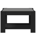 vidaXL Table basse avec LED noir 73x53x45 cm bois d'ingénierie