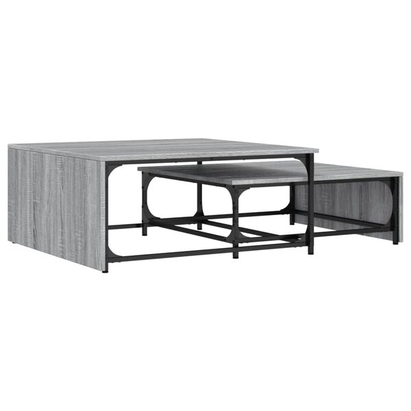 vidaXL Tables basses gigognes 2Pièces sonoma gris bois d'ingénierie métal